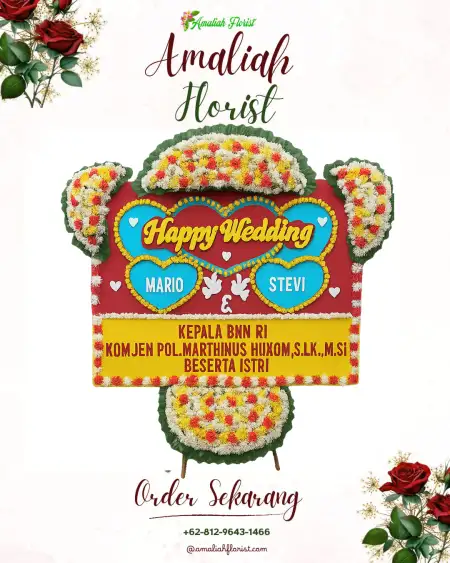 Papan Bunga Pernikahan Mareku